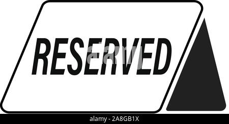 reserved icon on white background. flat style. reserved icon for your web site design, logo, app, UI. black reserved table symbol. Stock Vector