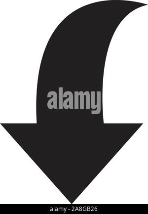 way direction arrow icon on white background. flat style. road direction icon for your web site design, logo, app, UI. wind direction symbol. down arr Stock Vector