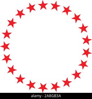 red star in circle icon on white background. flat style. red star in circle icon for your web site design, logo, app, UI. set of star circle symbol. r Stock Vector