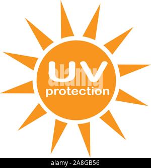 uv protection logo and icon on white background. flat style. UV radiation icon for your web site design, logo, app, UI. ultraviolet symbol. sun protec Stock Vector