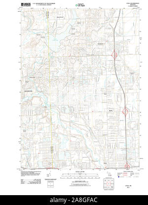 USGS TOPO Map Michigan MI Utica 20111020 TM Stock Photo