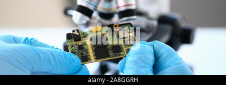 An employee of computer repair service Stock Photo
