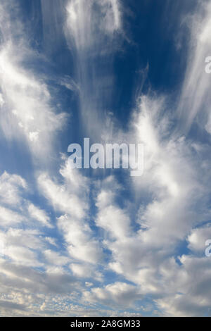 Cirrostratus Cloud at high altitude, composed of tiny ice crystals. It’s the remnant of large cumulonimbus storm clouds. Charters Towers, Queensland, Stock Photo