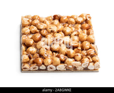 Italian  hazelnut brittle isolated on white background Stock Photo