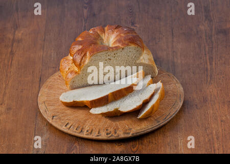 Cottage white wholemeal bread loaf Stock Photo