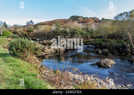 The River Glen and waterfalls by Carrick in County Donegal - Ireland. Stock Photo