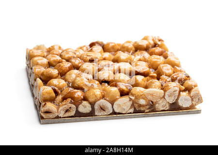 Italian  hazelnut brittle isolated on white background Stock Photo