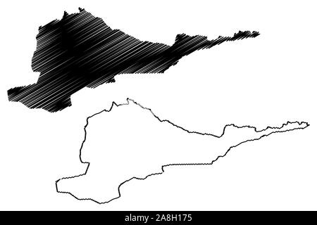 Chuy Region (Kyrgyz Republic, Kirghizia, Regions of Kyrgyzstan) map vector illustration, scribble sketch Chui map Stock Vector