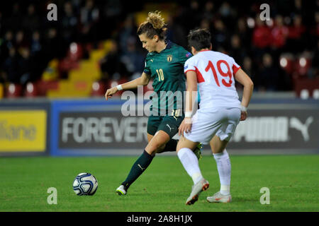 Italia - Georgia 6-0, stadio Ciro Vigorito, Benevento 28/11/2019, qualificazione Euro 2021, Cristiana Girelli Ph. Vincenzo izzo Stock Photo