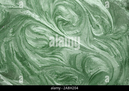 Acrylic green abstract background. Trendy look. Imitation of natural marble stone. Stock Photo