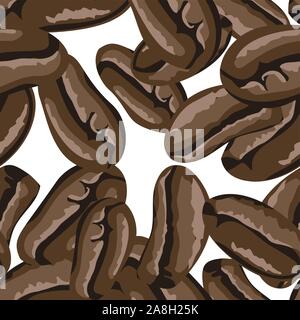 Coffee beans seamless pattern in arabic style. Hand drawn coffee beans vector. Vector hand drawn illustration. Seamless pattern Stock Vector