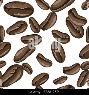 Coffee beans seamless pattern in arabic style. Hand drawn coffee beans vector. Vector hand drawn illustration. Seamless pattern Stock Vector