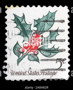 Christmas postage stamp printed in USA, circa 1964 Stock Photo