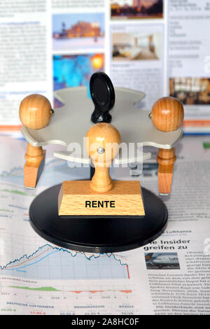 Stempel mit der Aufschrift, Rente