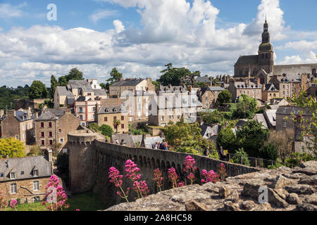 Dinan from the town walls, Brittany, France Stock Photo