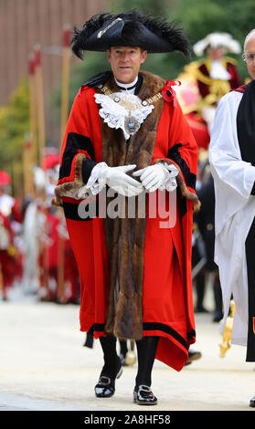 William Russell, the 692nd Lord Mayor of the City of London, during the Lord Mayor's Show in the City of London. Stock Photo