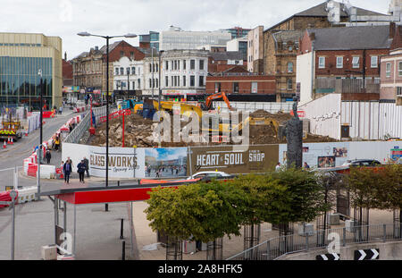 The Glass Works development building site, Barnsley, South Yorkshire. Stock Photo