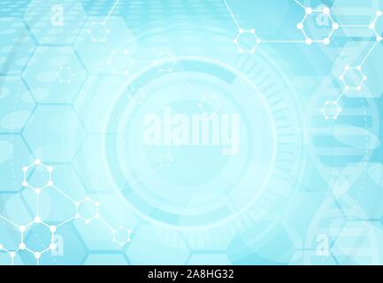 Vector of a medical abstract background of molecules and chemical elements Stock Vector