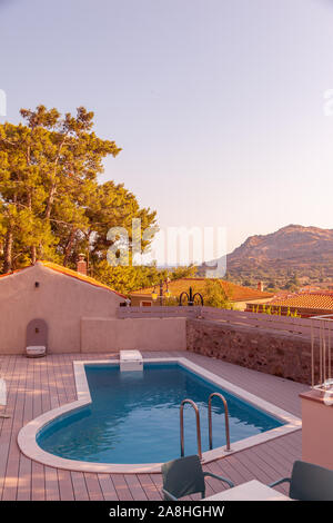 Swimming pool in an old mansion. Stock Photo