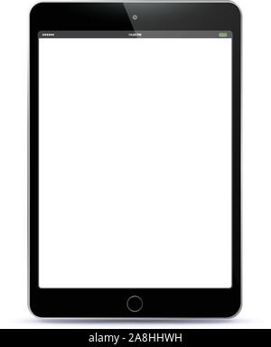 Black Tablet Computer With Blank Screen Vector Illustration Stock Vector