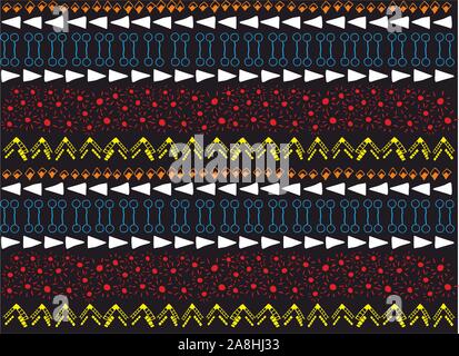 Ethnic pattern for fabric.wallpaper black background. - Vector Stock Vector