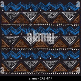 Geometric ornamental pattern,ethnic tribal print for fabric. Traditional texture. - Vector Stock Vector