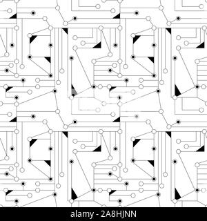 Geometric techno pattern. Seamless background. - Vector Stock Vector