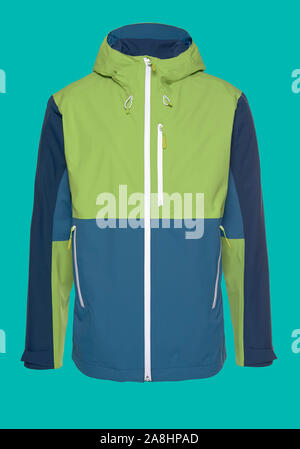 Closeup  blank winter jacket for men and women isolated on. mock-up,template,blank jacket Stock Photo