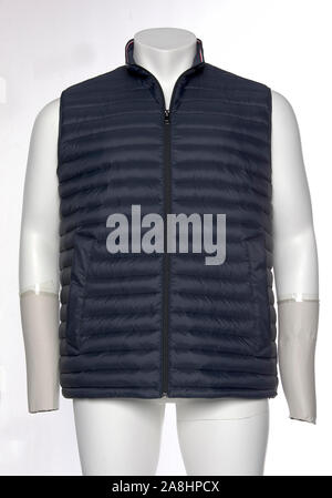 Closeup  blank winter jacket for men and women isolated on. mock-up,template,blank jacket Stock Photo