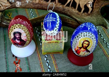 Easter eggs - Market in ETARA -Balkans - BULGARIA Stock Photo