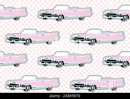 Seamless Pattern Classic cars.Vector Illustration Stock Vector