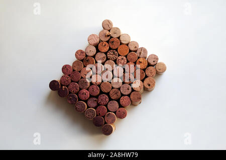 Wine corks textured color palette isolated on white background Stock Photo