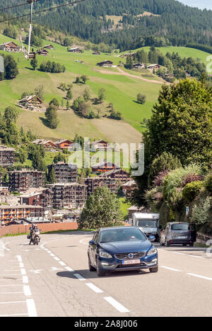 MEGEVE, AUVERNIA, FRANCE-SEPTEMBER 2015. Megeve is a commune and locality located in the Rhône-Alpes region, in the department of Haute-Savoie, in the Stock Photo