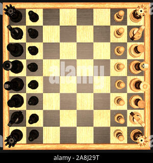 Digital 3D Illustration of a Chess Board Stock Photo