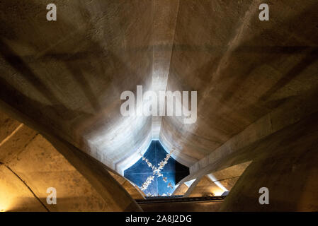 Looking down a shaft or atrium from a high level balcony in the Zeitz MOCCA museum of Contemporary Art Africa in Cape Town, South Africa Stock Photo