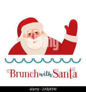 Fun seasonal vector icon. Cartoon comic Santa Claus cartoon Stock Vector