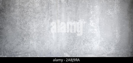 Texture of old, grungy, gray and white concrete or cement wall for background Stock Photo