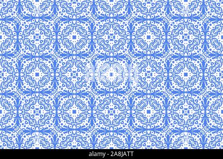 Portuguese azulejo tiles. Encaustic seamless patterns, prints Stock Vector