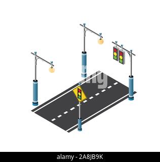 The road streetlight traffic Stock Vector