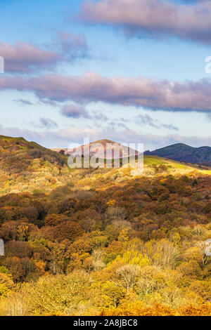 An autumn view of Worcestershire Beacon in the Malvern hills, England Stock Photo