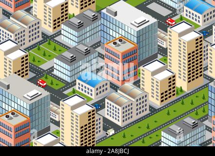 Seamless urban plan Stock Vector
