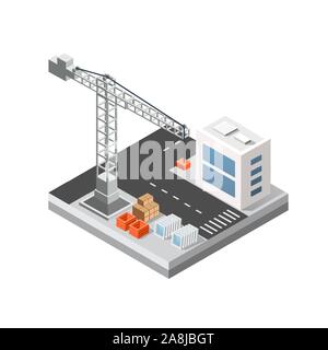 Industrial isometric 3D city Stock Vector