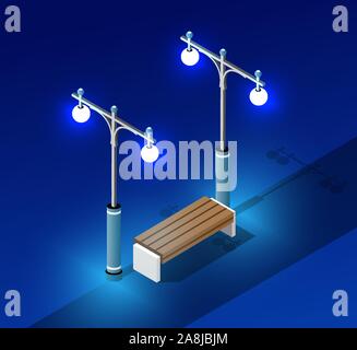 Isometric night light lighting Stock Vector