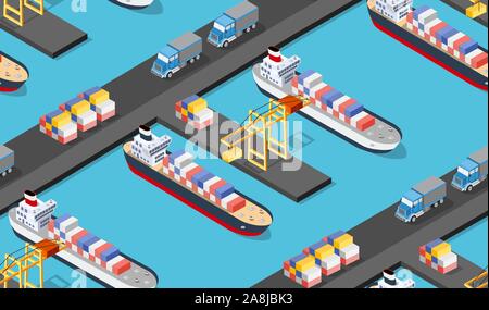 Seamless industrial city map pattern Stock Vector