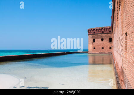 Landscape view of Fort Jefferson during the day in Dry Tortugas National Park (Florida). Stock Photo