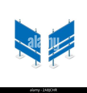 Road signs isometric set street object Stock Vector