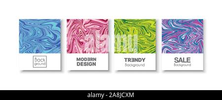 Set background style decorative abstract flowing Stock Vector
