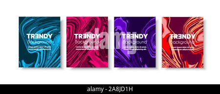 Set background style decorative abstract flowing Stock Vector