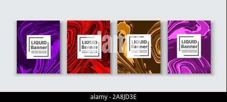 Set background style decorative abstract flowing Stock Vector