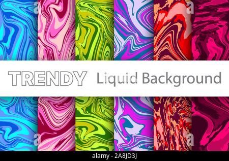 Set background style decorative abstract flowing Stock Vector